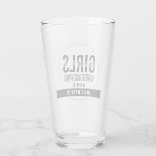 Aangepaste meisjes Wekend Girls reisvakantie Glas (Achterkant)