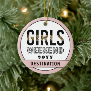 Aangepaste meisjes Wekend Girls reisvakantie Keramisch Ornament