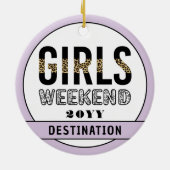 Aangepaste meisjes Wekend Girls reisvakantie Keramisch Ornament (Achterkant)