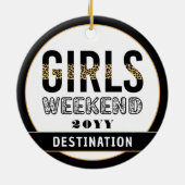 Aangepaste meisjes Wekend Girls reisvakantie Keramisch Ornament (Achterkant)