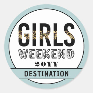 Aangepaste meisjes Wekend Girls reisvakantie Ronde Sticker