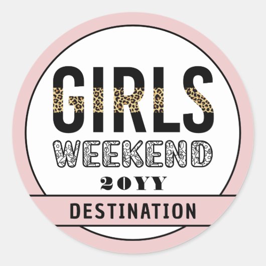 Aangepaste meisjes Wekend Girls reisvakantie Ronde Sticker (Voorkant)