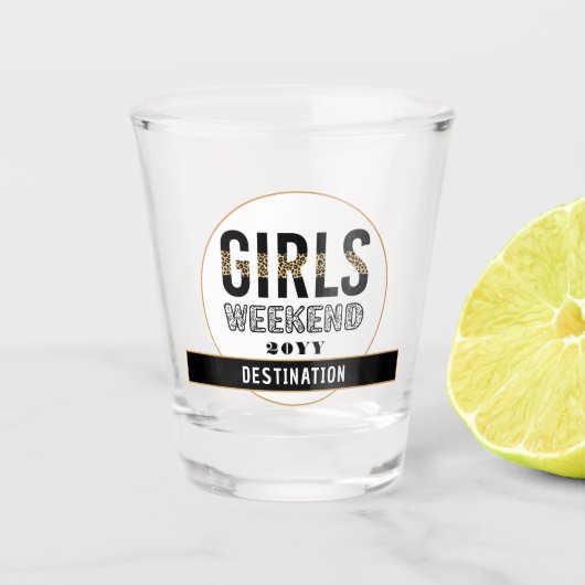 Aangepaste meisjes Wekend Girls reisvakantie Shot Glas (Voorkant)