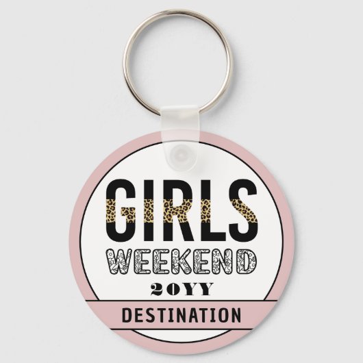 Aangepaste meisjes Wekend Girls reisvakantie Sleutelhanger (Voorkant)