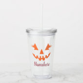 Aangepaste Meisjesachtige Jack O Lantern Pompoen H Acryl Drinkbeker (Voorkant)