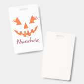 Aangepaste Meisjesachtige Jack O Lantern Pompoen H Badge (Voor- en achterkant)