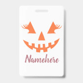 Aangepaste Meisjesachtige Jack O Lantern Pompoen H Badge (Voorzijde)