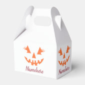 Aangepaste meisjesachtige Jack O Lantern Pompoen H Bedankdoosjes (Voorkant Zijde)