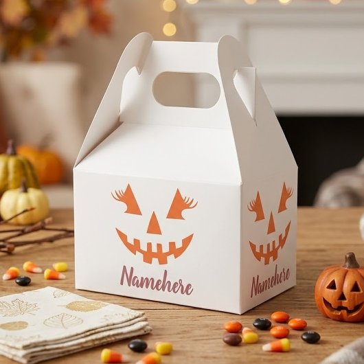 Aangepaste meisjesachtige Jack O Lantern Pompoen H Bedankdoosjes