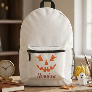 Aangepaste meisjesachtige Jack O Lantern Pompoen H Bedrukte Rugzak
