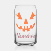 Aangepaste Meisjesachtige Jack O Lantern Pompoen H Blikvorm Glas (Voorkant)