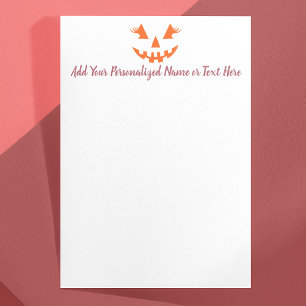 Aangepaste Meisjesachtige Jack O Lantern Pompoen H Briefpapier