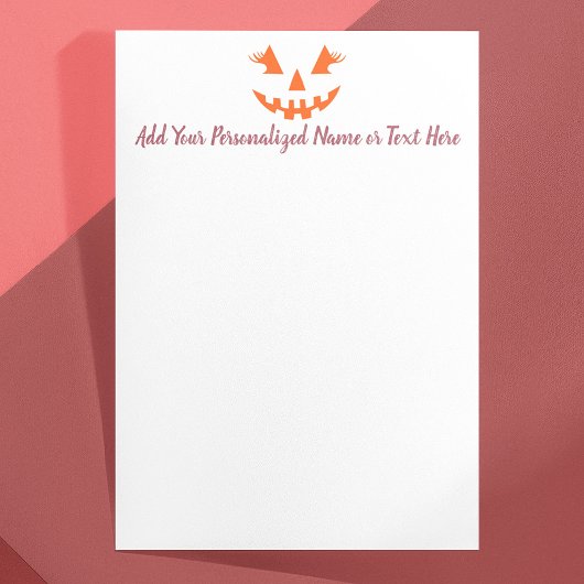 Aangepaste Meisjesachtige Jack O Lantern Pompoen H Briefpapier
