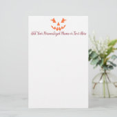 Aangepaste Meisjesachtige Jack O Lantern Pompoen H Briefpapier (Staand voorkant)