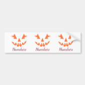 Aangepaste Meisjesachtige Jack O Lantern Pompoen H Bumpersticker (Voorkant)