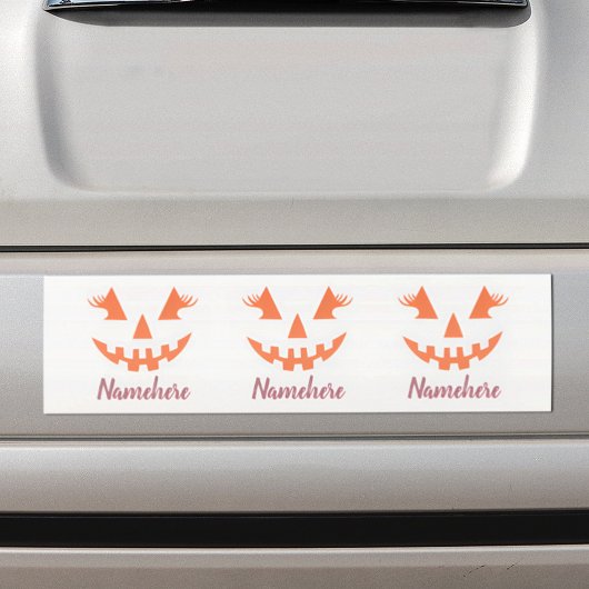Aangepaste Meisjesachtige Jack O Lantern Pompoen H Bumpersticker