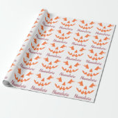 Aangepaste meisjesachtige Jack O Lantern Pompoen H Cadeaupapier (Uitgerold)