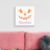Aangepaste meisjesachtige Jack O Lantern Pompoen H Canvas Afdruk (Insitu (Woonkamer))