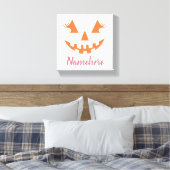 Aangepaste meisjesachtige Jack O Lantern Pompoen H Canvas Afdruk (Insitu (Slaapkamer))