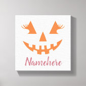 Aangepaste meisjesachtige Jack O Lantern Pompoen H Canvas Afdruk (Voorkant)