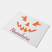 Aangepaste meisjesachtige Jack O Lantern Pompoen H Deurmat (Schuin)