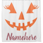 Aangepaste Meisjesachtige Jack O Lantern Pompoen H Douchegordijn (Voorkant)
