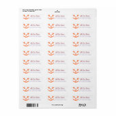 Aangepaste Meisjesachtige Jack O Lantern Pompoen H Etiket (Full Sheet)