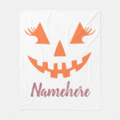Aangepaste Meisjesachtige Jack O Lantern Pompoen H Fleece Deken (Voorkant)
