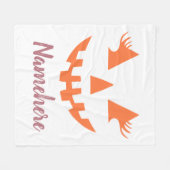 Aangepaste Meisjesachtige Jack O Lantern Pompoen H Fleece Deken (Voorkant (Horizontaal))
