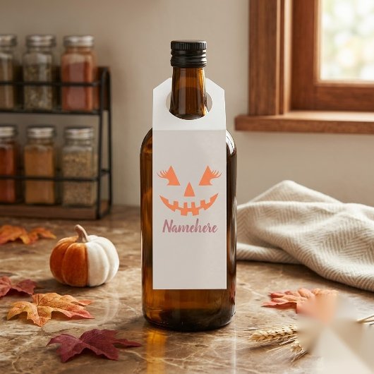 Aangepaste Meisjesachtige Jack O Lantern Pompoen H Flessenhanger