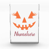Aangepaste meisjesachtige Jack O Lantern Pompoen H Fotoblokken (Voorkant)