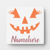 Aangepaste meisjesachtige Jack O Lantern Pompoen H Fotoplaat (Voorkant)