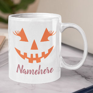 Aangepaste meisjesachtige Jack O Lantern Pompoen H Grote Koffiekop