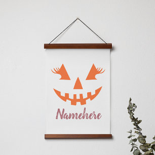 Aangepaste Meisjesachtige Jack O Lantern Pompoen H Hangend Wandkleed