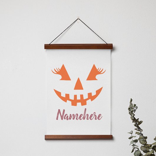 Aangepaste Meisjesachtige Jack O Lantern Pompoen H Hangend Wandkleed