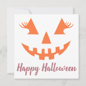 Aangepaste Meisjesachtige Jack O Lantern Pompoen H Kaart (Voorkant)