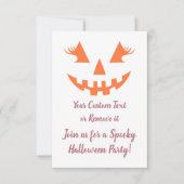 Aangepaste Meisjesachtige Jack O Lantern Pompoen H Kaart (Voorkant)