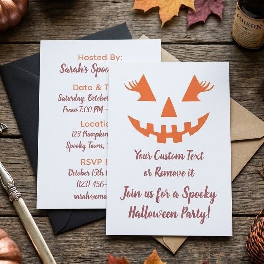 Aangepaste Meisjesachtige Jack O Lantern Pompoen H Kaart