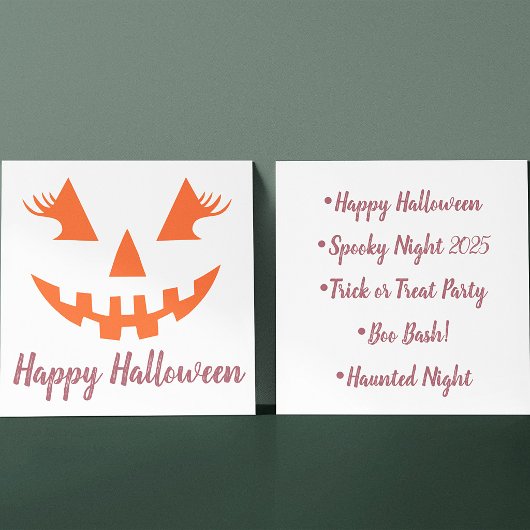 Aangepaste Meisjesachtige Jack O Lantern Pompoen H Kaart