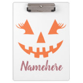 Aangepaste meisjesachtige Jack O Lantern Pompoen H Klembord (Voorkant)