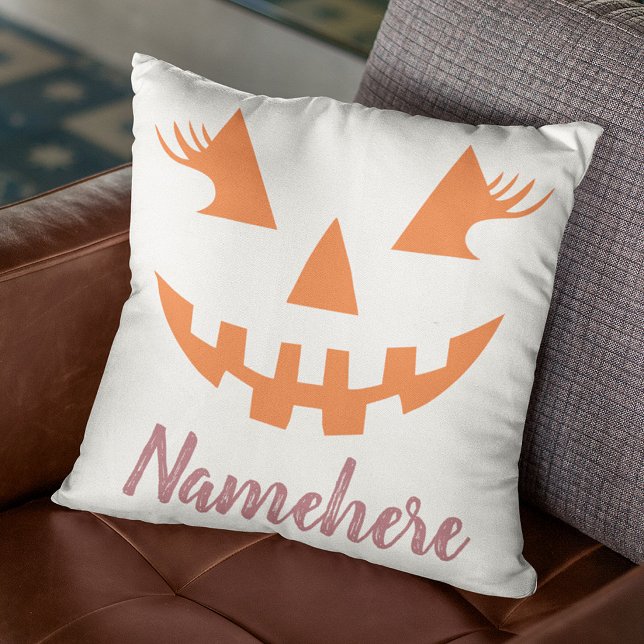 Aangepaste meisjesachtige Jack O Lantern Pompoen H Kussen (Creator heeft geüpload)