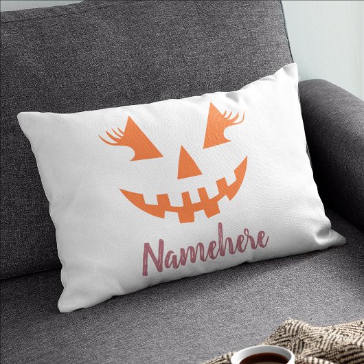 Aangepaste Meisjesachtige Jack O Lantern Pompoen H Kussensloop