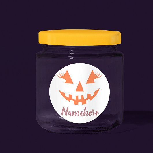 Aangepaste Meisjesachtige Jack O Lantern Pompoen H Labels