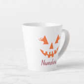Aangepaste meisjesachtige Jack O Lantern Pompoen H Latte Mok (Rechterhoek)