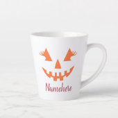 Aangepaste meisjesachtige Jack O Lantern Pompoen H Latte Mok (Rechts)