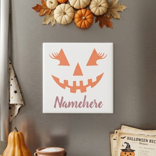 Aangepaste meisjesachtige Jack O Lantern Pompoen H Magneet