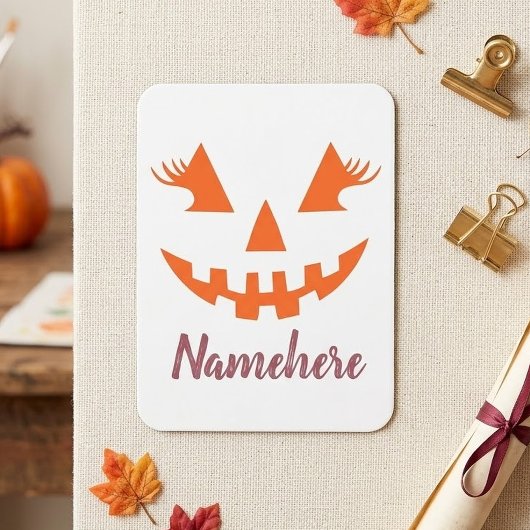 Aangepaste meisjesachtige Jack O Lantern Pompoen H Magneet