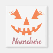 Aangepaste meisjesachtige Jack O Lantern Pompoen H Magneet (Voorkant)