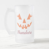 Aangepaste Meisjesachtige Jack O Lantern Pompoen H Matglas Bierpul (Links)
