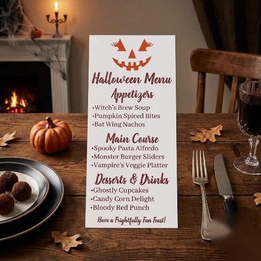 Aangepaste Meisjesachtige Jack O Lantern Pompoen H Menu